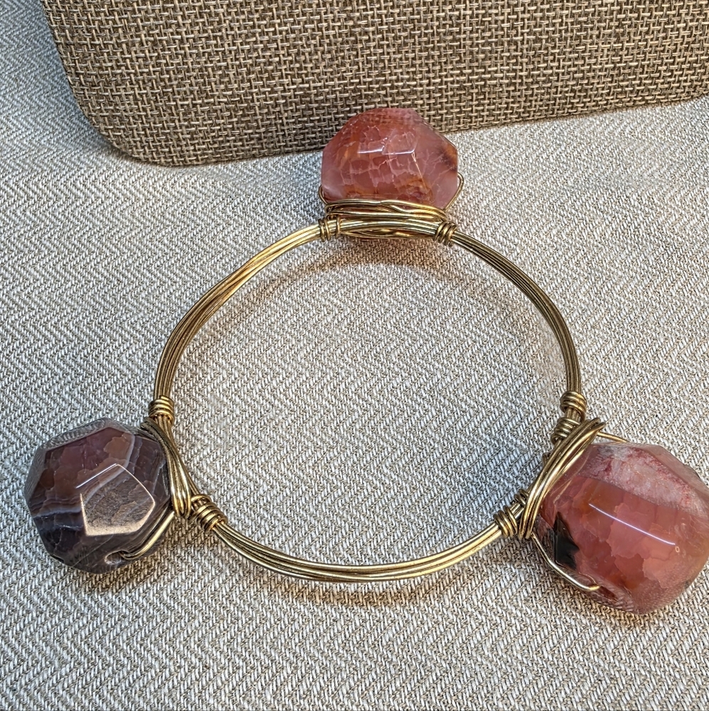 Bourbon & Bowties DRAGON VEIN AGATE Chunky Bracelet Sz 7.5
